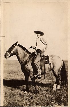 Cowboy & Horse Real Photo