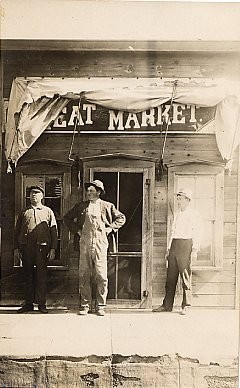 Meat Market Store Front Real Photo