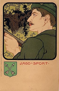 German Hunting Art Nouveau