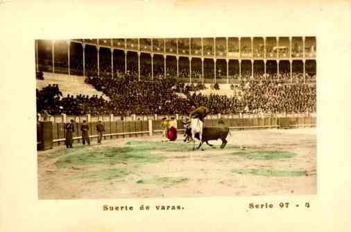 Bull Fighting Spain Hand-Tinted RPPC