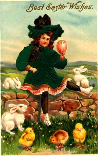 Easter Silk Dress Hat Rabbit Chick