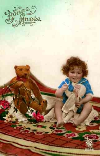 Teddy Bear Doll Rose RP Hand-Tinted