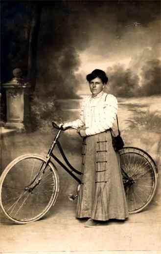 Bicycle Woman Real Photo