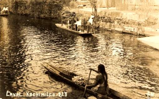 Canoe & Boat Flower Shop RPPC Mexico