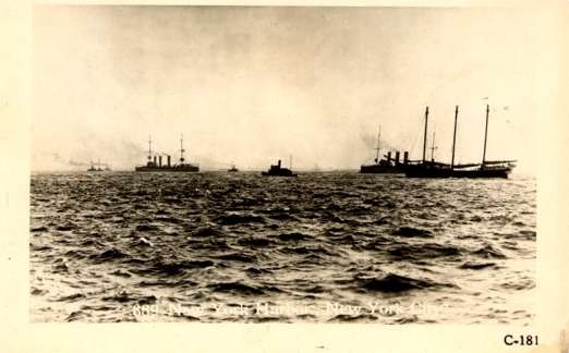 Battleships & New York Harbor RPPC