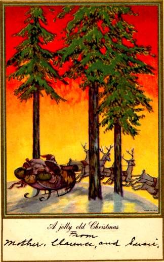 Santa Claus & Deer-Drawn Slide