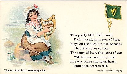 Advert Oleomargarine & Lyre Irish