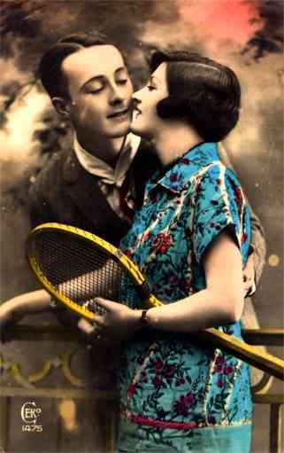 Tennis Couple Real Photo