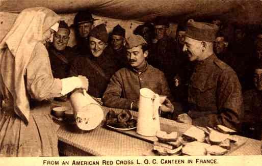 Nurse Pouring Tea in Canteen WWI