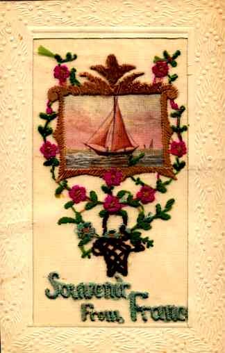 Embroidered Silk Sailboat French