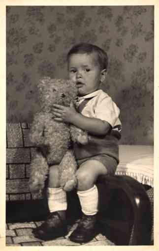 Sitting Boy with Teddy Bear RP