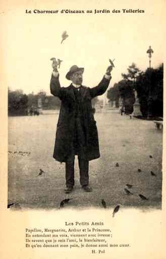 Pigeon Man on Paris Street