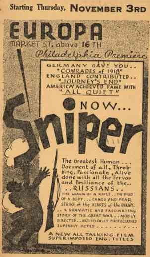 Advert WWI Russian Movie Sniper