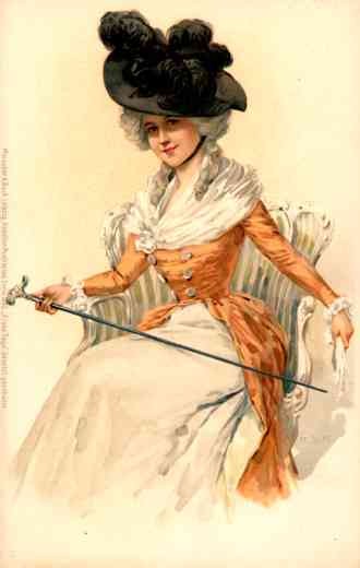 Lady Hat Art Nouveau German