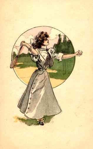 Art Nouveau Tennis Lady
