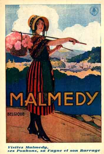 Malmedy Girl Rose Travel Poster