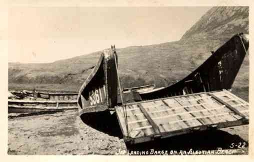 Japanese Barge WWII Real Photo
