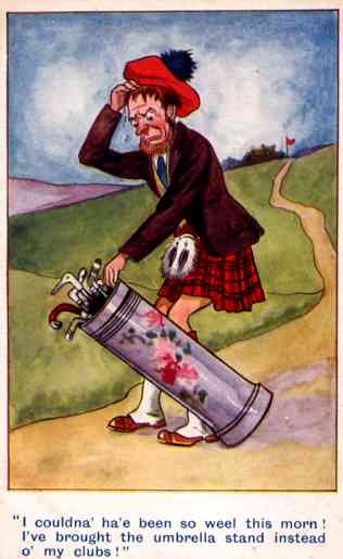 Golf Player Clubs Humorous