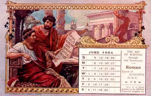 Roman 1904 Calendar Typewriter