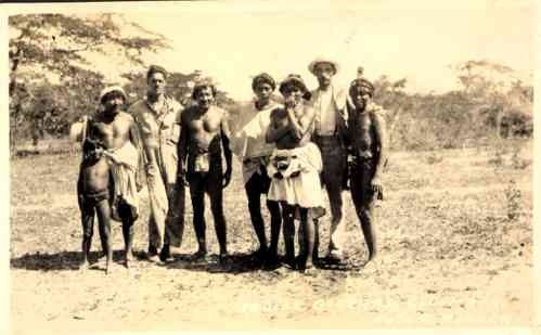 Pan-Am PAA Men with Columbian Indians RP