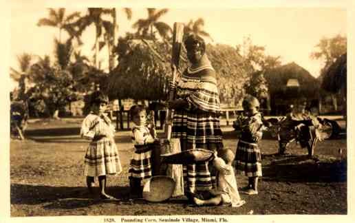 Seminole Indian Woman Children RP FL