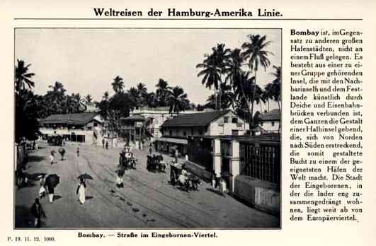 Ship Hamburg-America Line India Bombay