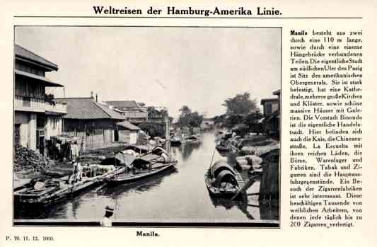 Hamburg America Line Ship In Manila Vintagepostcards Com