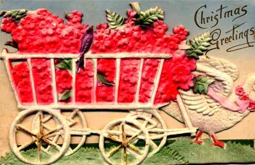 Christmas Dove-Drawn Cart Novelty