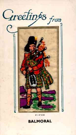 Embroidered Silk Scottish Bagpipes