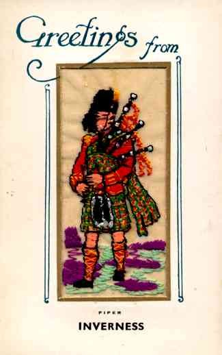 Embroidered Silk Scottish Bagpipe