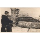 Palestine Synagogue Monk by Wall RPPC