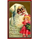 White Robed Santa Claus Holding Doll