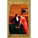 Lovers Looking at Each Other Billiards Sports