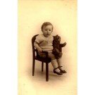 Boy Holding Teddy Bear in Chair RP