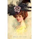 Lady Feather Hat Novelty