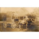 Horse Drawn Water Wagon Real Photo