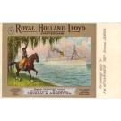 Horse Rider Waving to Ocean Liner Royal Holland