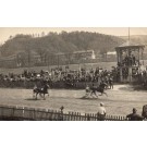 Horse Harness Racers on Track Real Photo