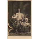 Sitting Child with Teddy Bear Children Real Photo
