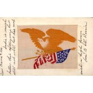 Woven Silk Eagle over Flags