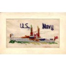 US Navy Battleship Embroidered Silk