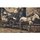 Black Faces in Horse-Drawn Carriage Real Photo