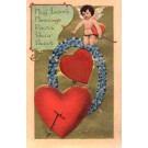 Cupid with Arrow Silk Heart