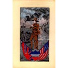 WWI Soldier Flags Horses in Sky Woven Silk