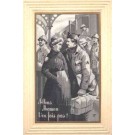 WWI Farewell Mother Military Son Woven Silk