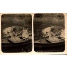 Boating Nudes French Real Photo Stereoview