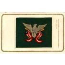 Embroidered Silk Eagle Resting on Flags Patriotic