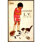 Advert Cottons Kitten Playing with Thread