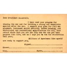 Support Card for Re-Election President Roosevelt