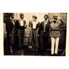 Dressed Up Group Black Faces Real Photo